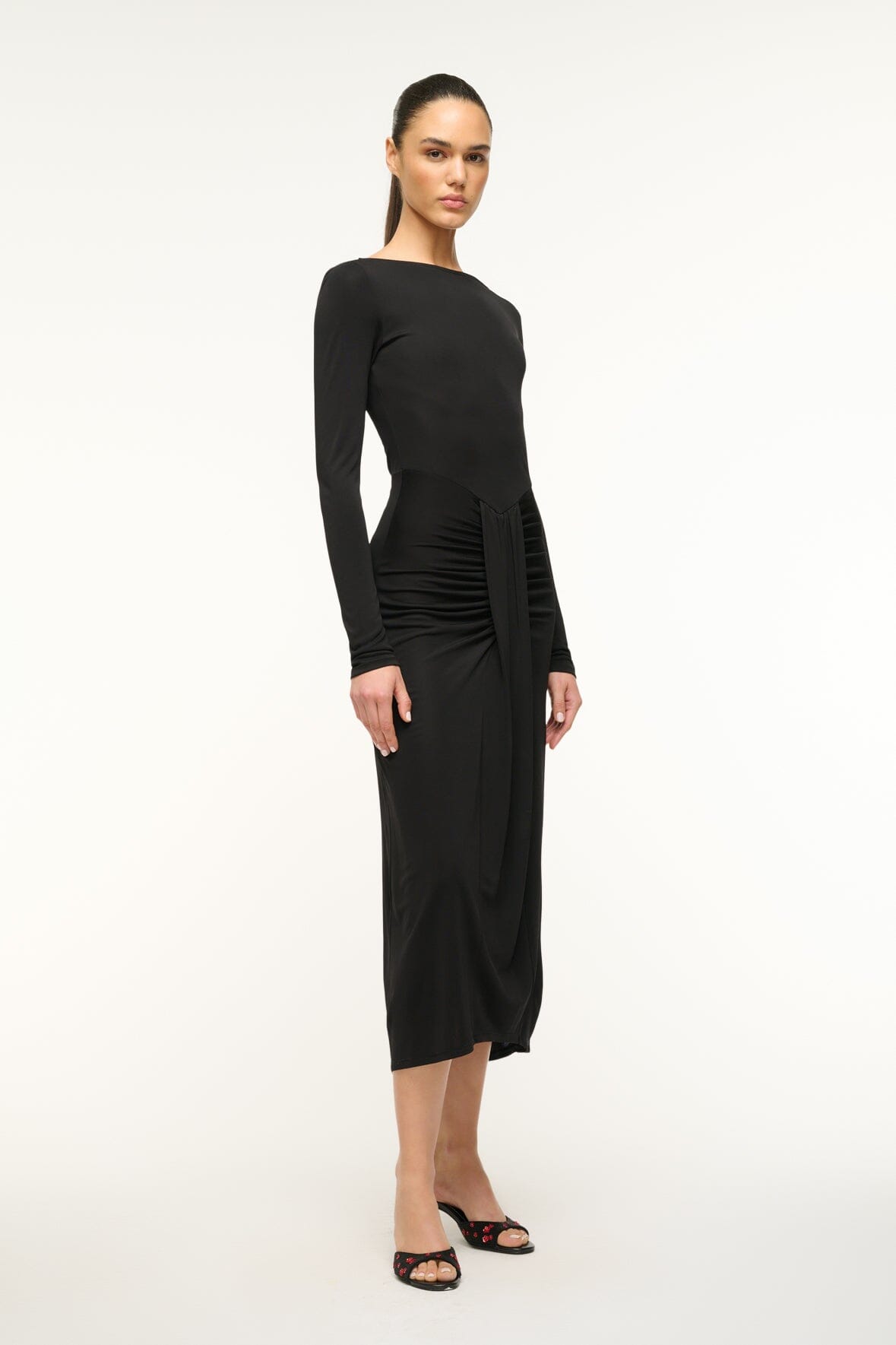 Image GRES DRESS | BLACK 2 of 5 and Clicking this image will trigger a zoom pop-up