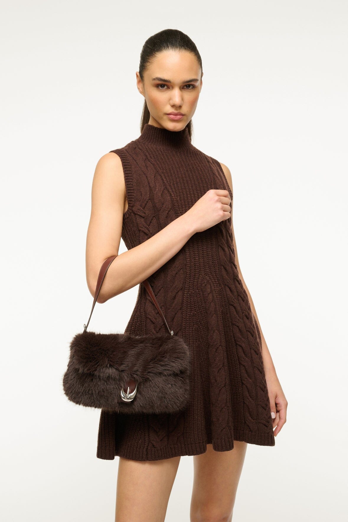 Image HARLOW FAUX FUR BAG | ESPRESSO 4 of 7 and Clicking this image will trigger a zoom pop-up