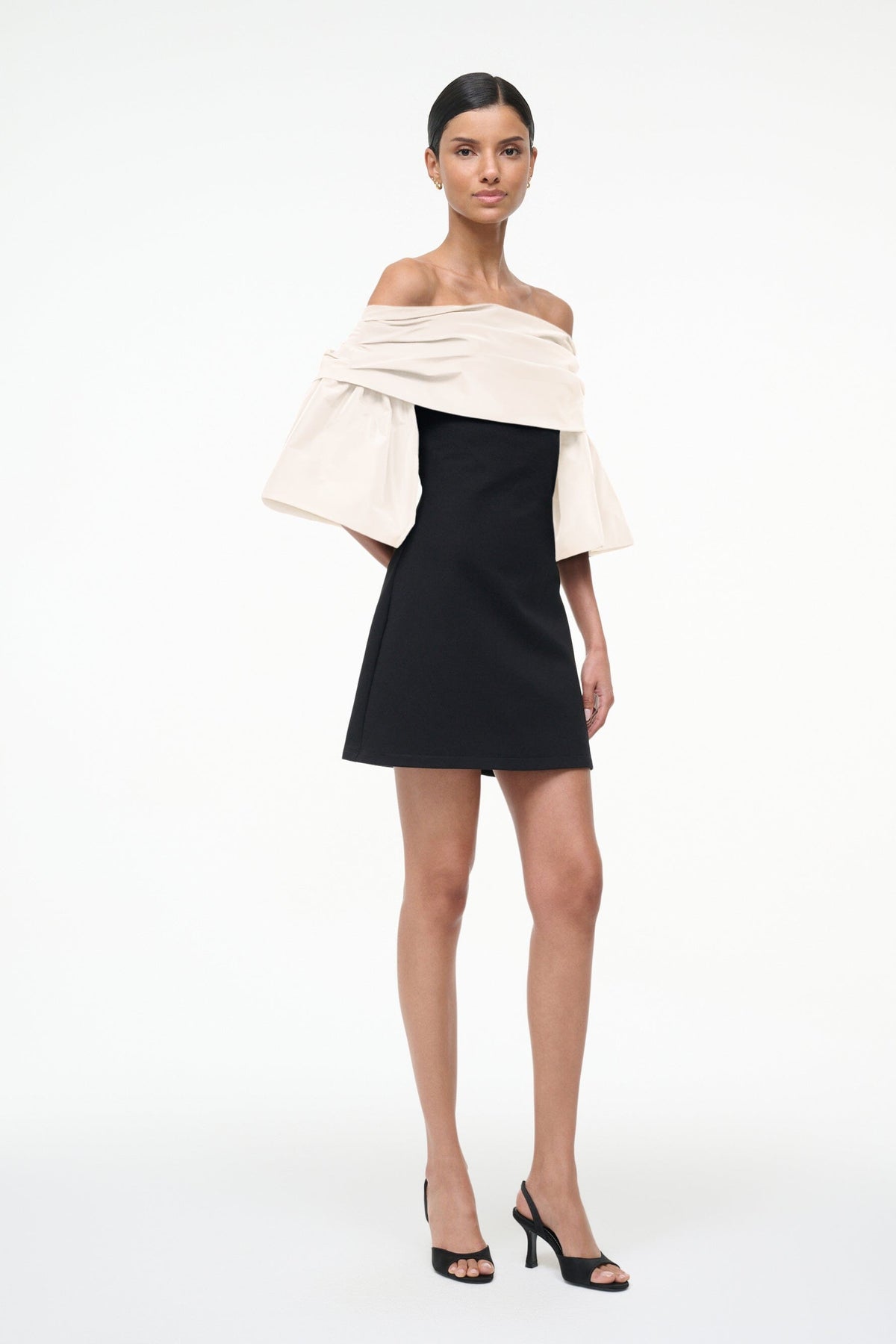 Image HARPER DRESS | BLACK IVORY 2 of 6 and Clicking this image will trigger a zoom pop-up