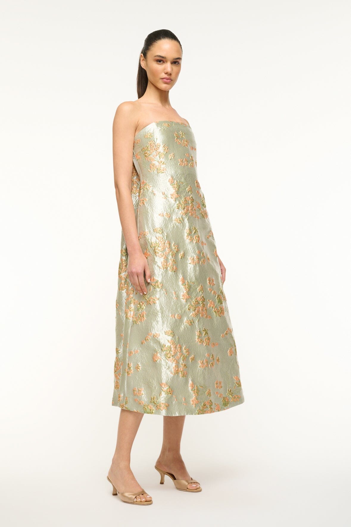 Image KENNEDY DRESS | METALLIC BLOOM 3 of 5 and Clicking this image will trigger a zoom pop-up