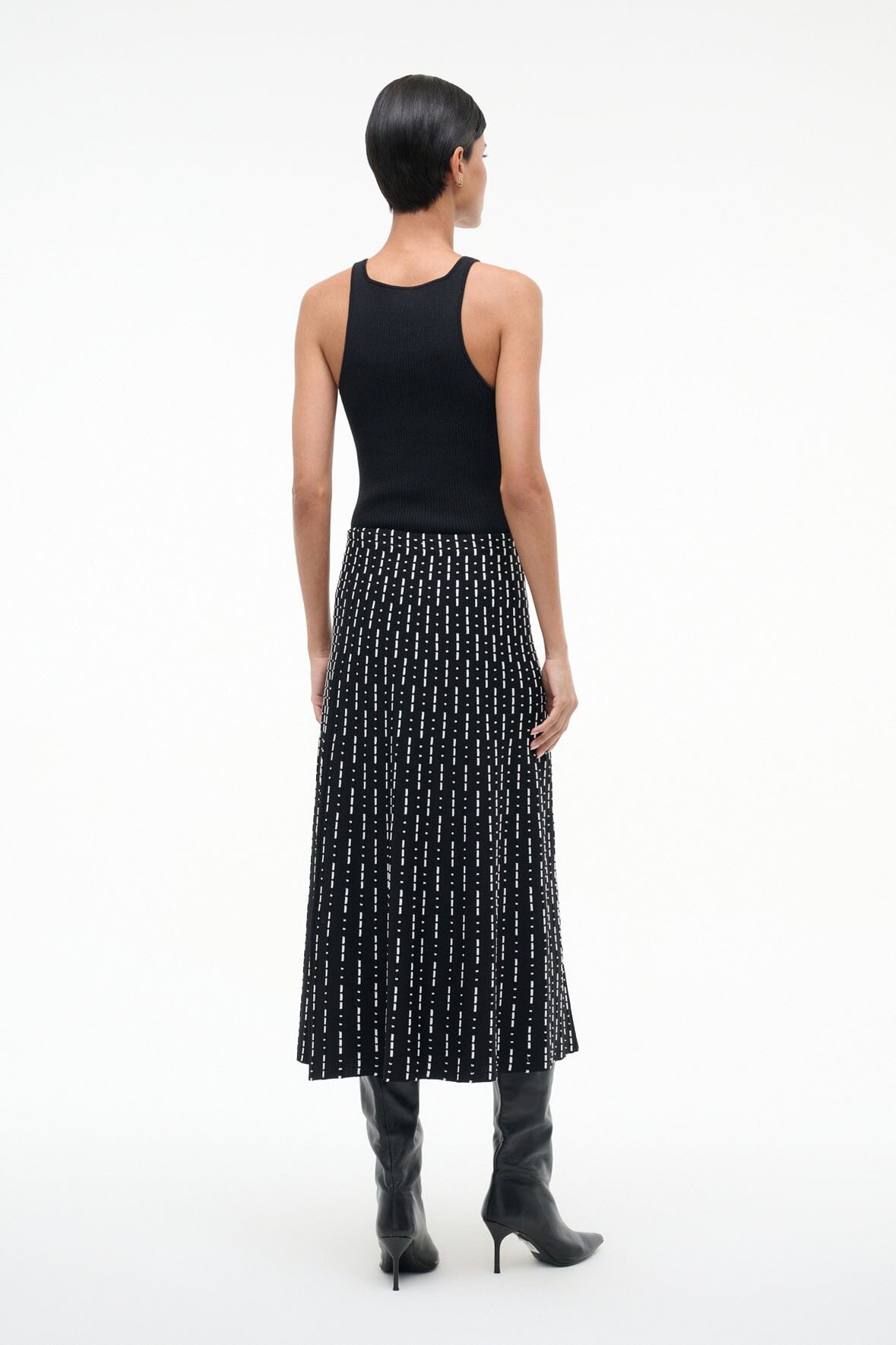 STAUD LENA SKIRT BLACK GEO