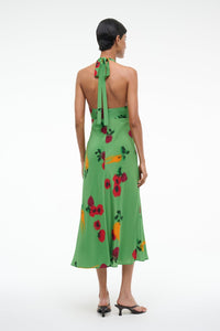 LUCCA SILK DRESS | FARMERS MARKET LEAF