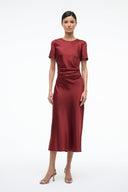 Image MARCEL SILK DRESS | SANGRIA 5 of 6