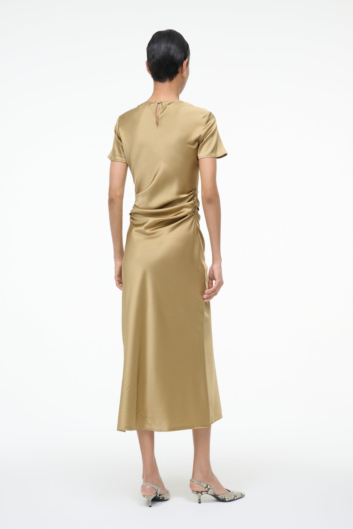 Image MARCEL SILK DRESS | ANTIQUE 4 of 6 and Clicking this image will trigger a zoom pop-up
