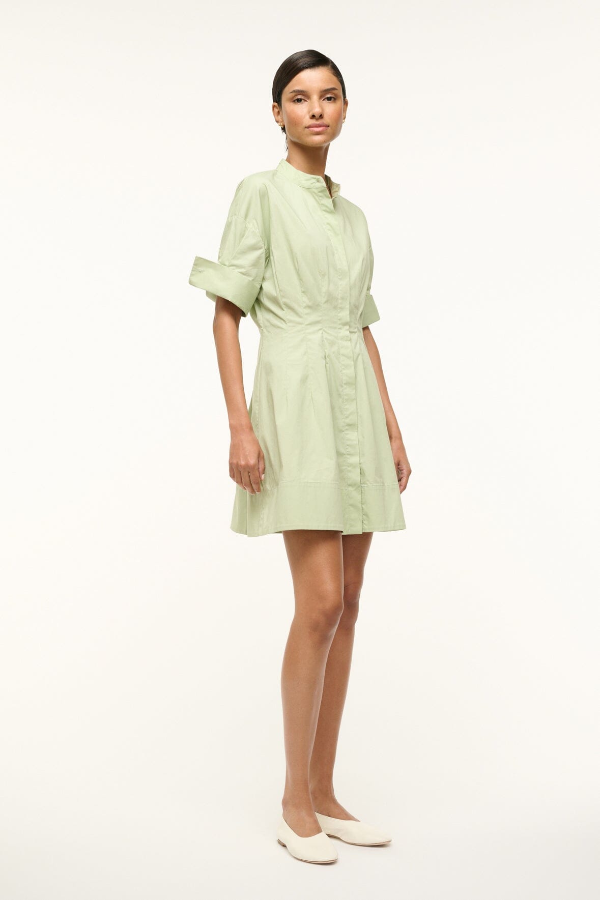 Image MINI LORENZA DRESS | PALE JADE 3 of 4 and Clicking this image will trigger a zoom pop-up