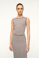 Image MONTGOMERY TOP | DARK CHOCOLATE GINGHAM 1 of 5