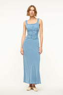 Image NIC SILK MAXI DRESS | SLATE BLUE 3 of 6