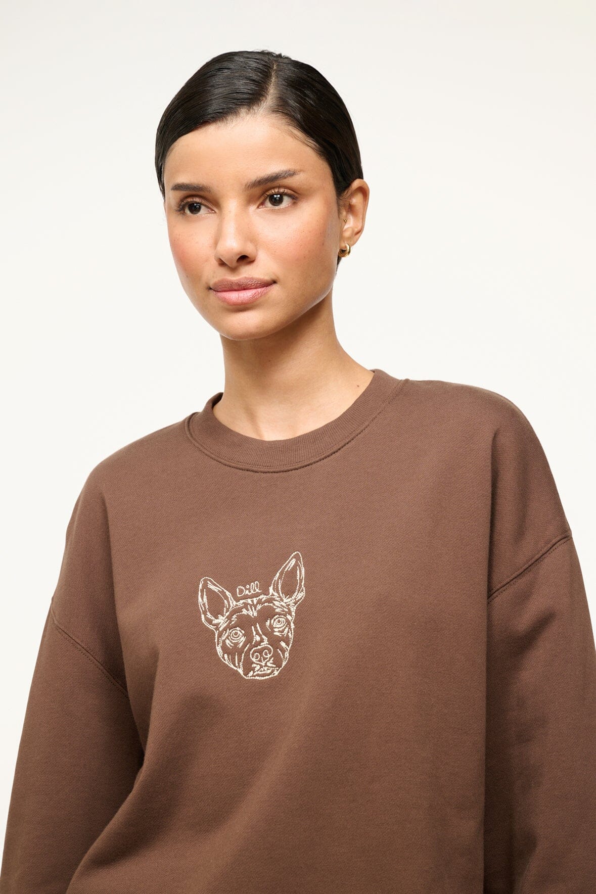 Image CUSTOM STAUD x C.BONZ OVERSIZED SWEATSHIRT | BROWN 5 of 6 and Clicking this image will trigger a zoom pop-up