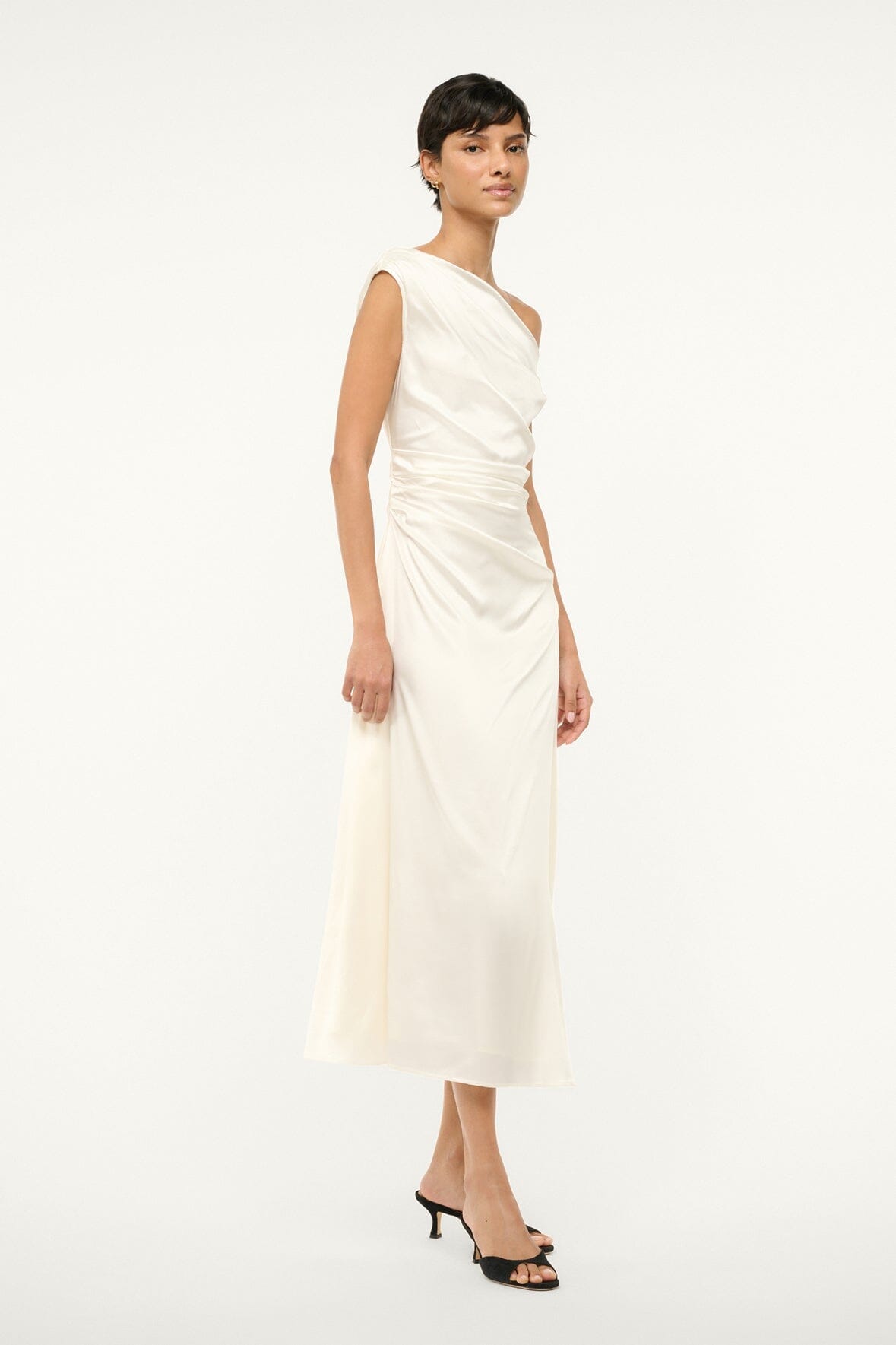 Image PHARE SILK DRESS | IVORY 3 of 6 and Clicking this image will trigger a zoom pop-up