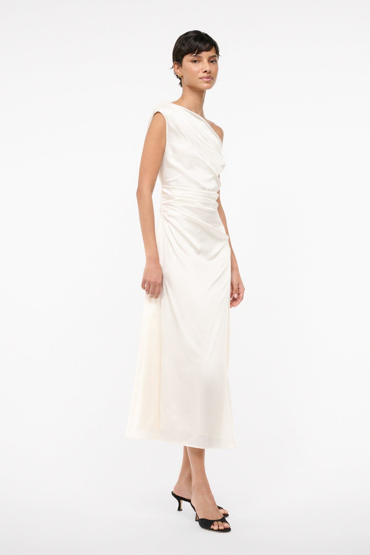 Image PHARE SILK DRESS | IVORY 3 of 6 and Clicking this image will trigger a zoom pop-up