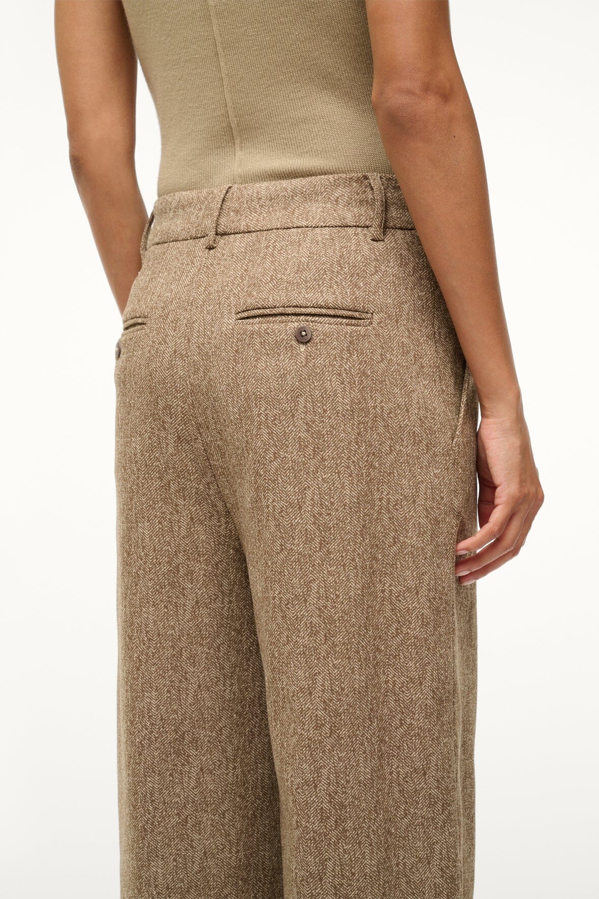 Image PRINCE HERRINGBONE PANT | MOCHA 4 of 6 and Clicking this image will trigger a zoom pop-up