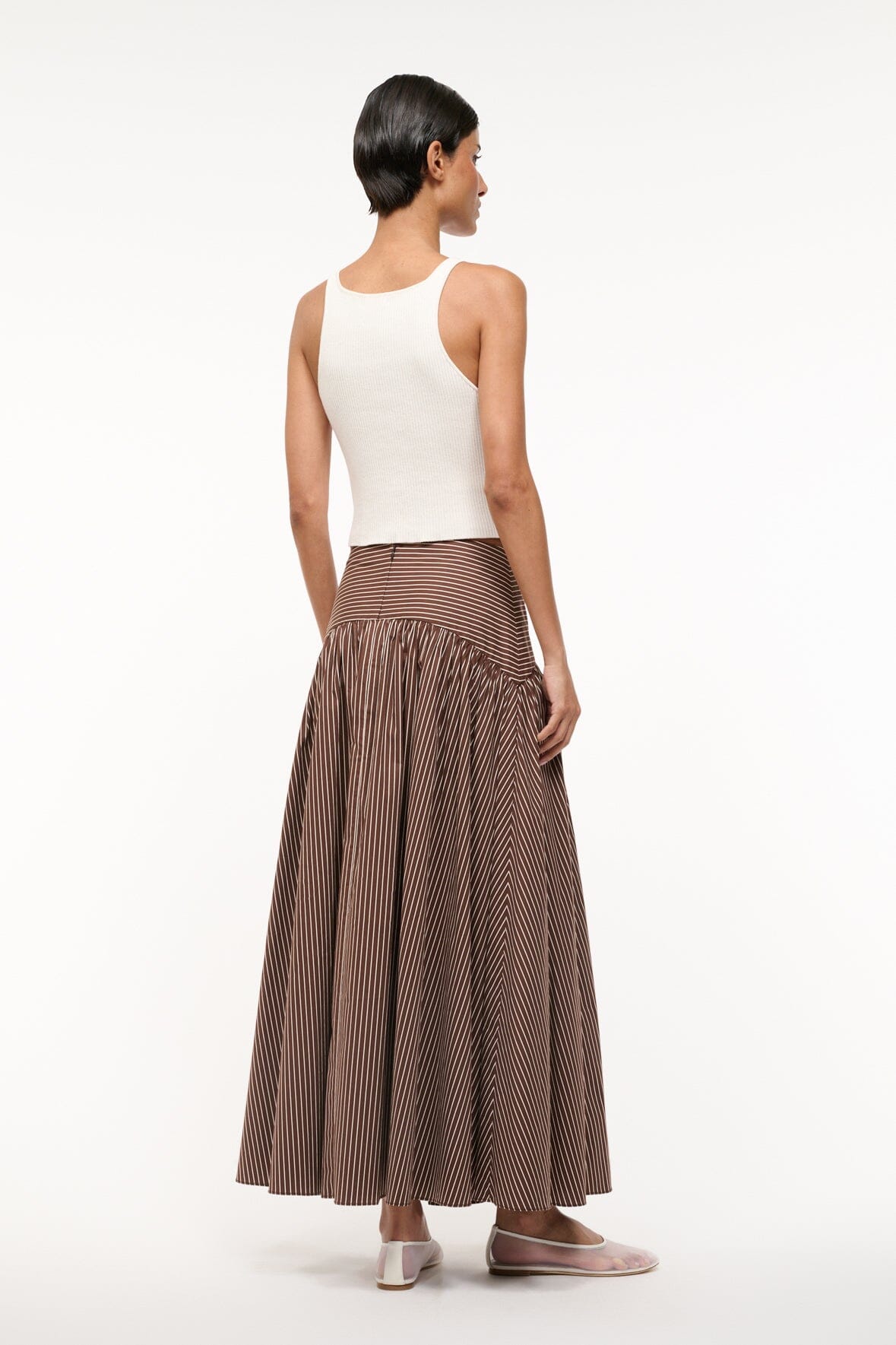 PROCIDA SKIRT | DARK OAK MICRO STRIPE