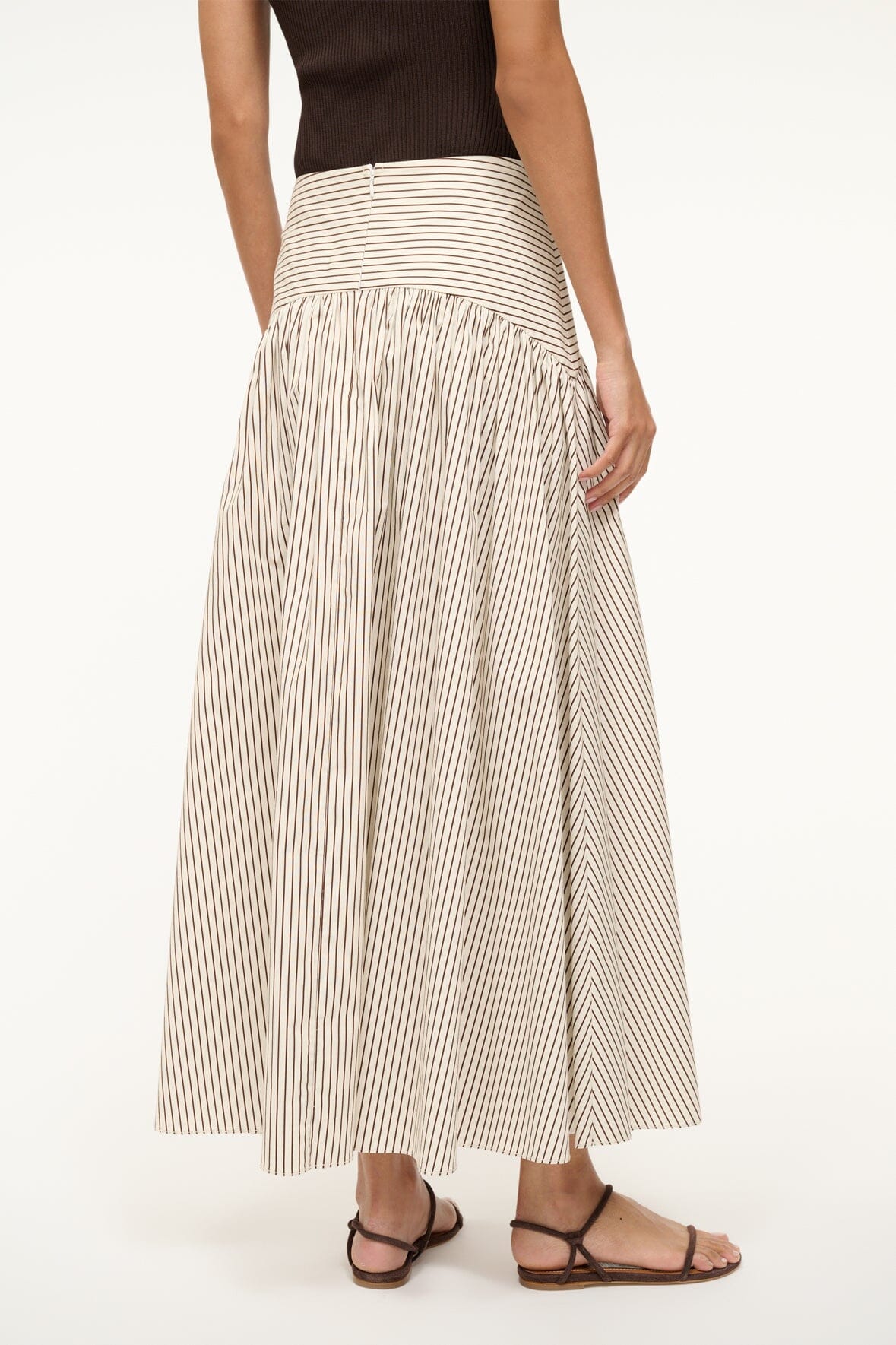 Image PROCIDA SKIRT | IVORY DARK OAK MICRO STRIPE 6 of 8 and Clicking this image will trigger a zoom pop-up