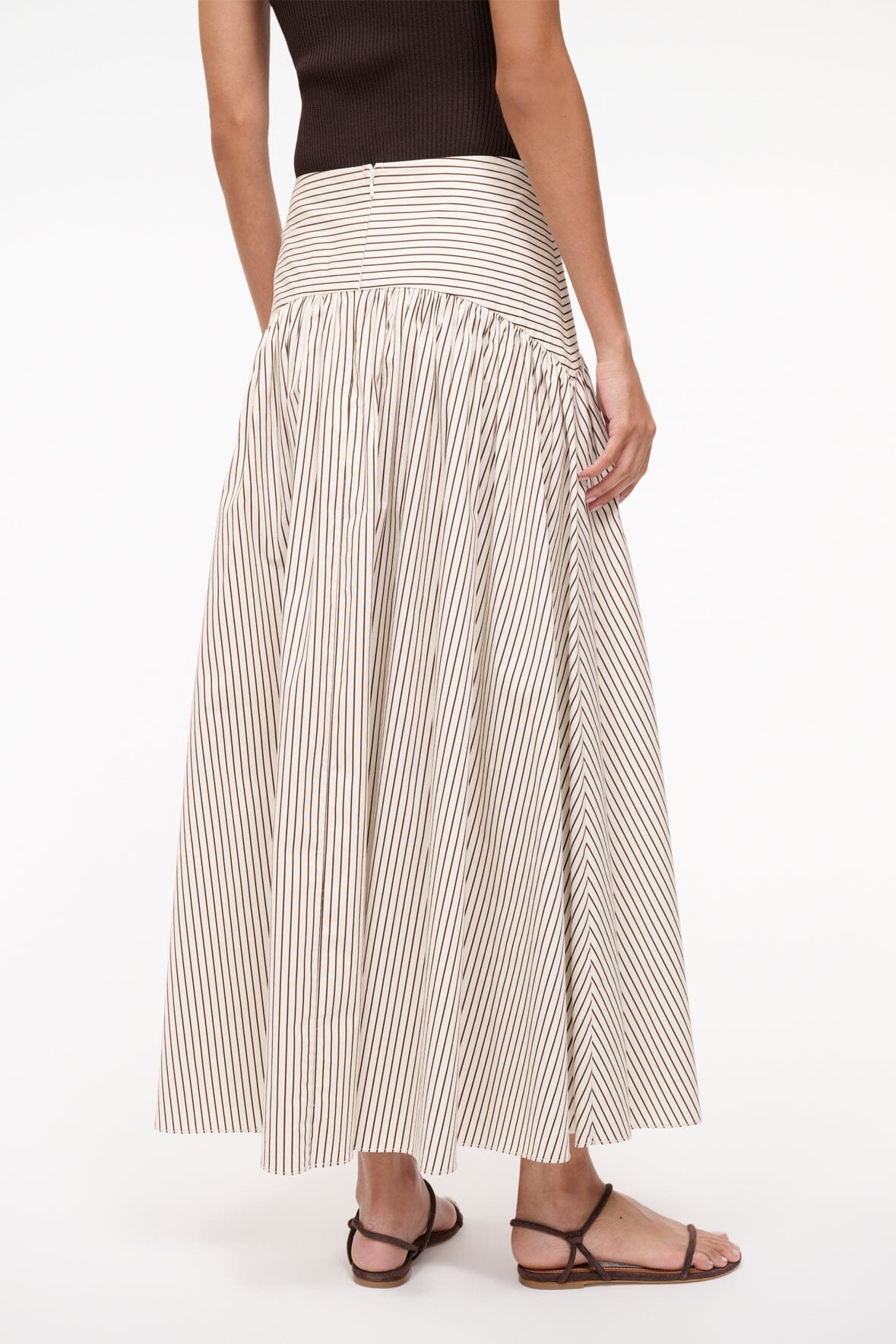 Image PROCIDA SKIRT | IVORY DARK OAK MICRO STRIPE 5 of 7 and Clicking this image will trigger a zoom pop-up