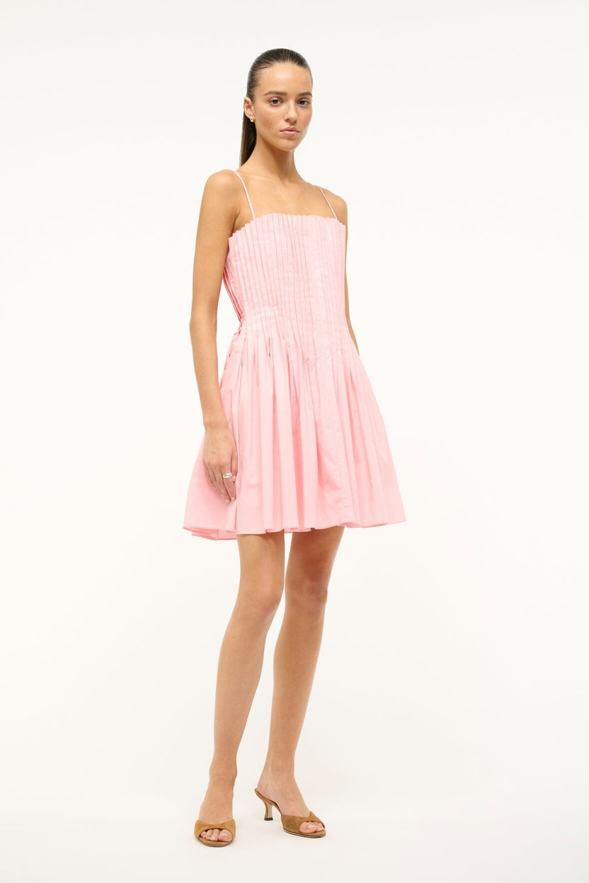 STAUD MINI BELLA DRESS PEARL PINK