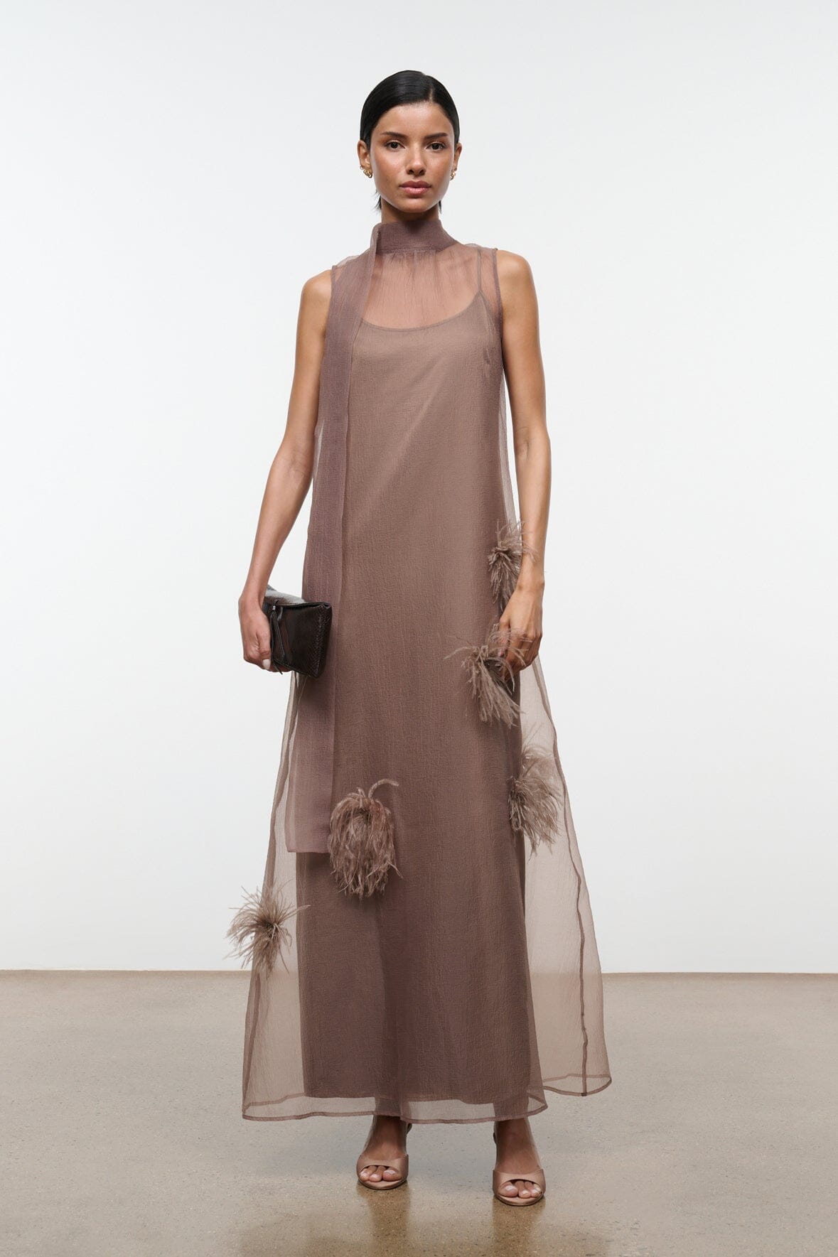 staud brown dress STAUD, Wylie in Dark Oak Micro Stripe, Size 12 This design offers an empowering silhouette that balances structure with ease for a versatile look STAUD, Frances Dress in Earth,