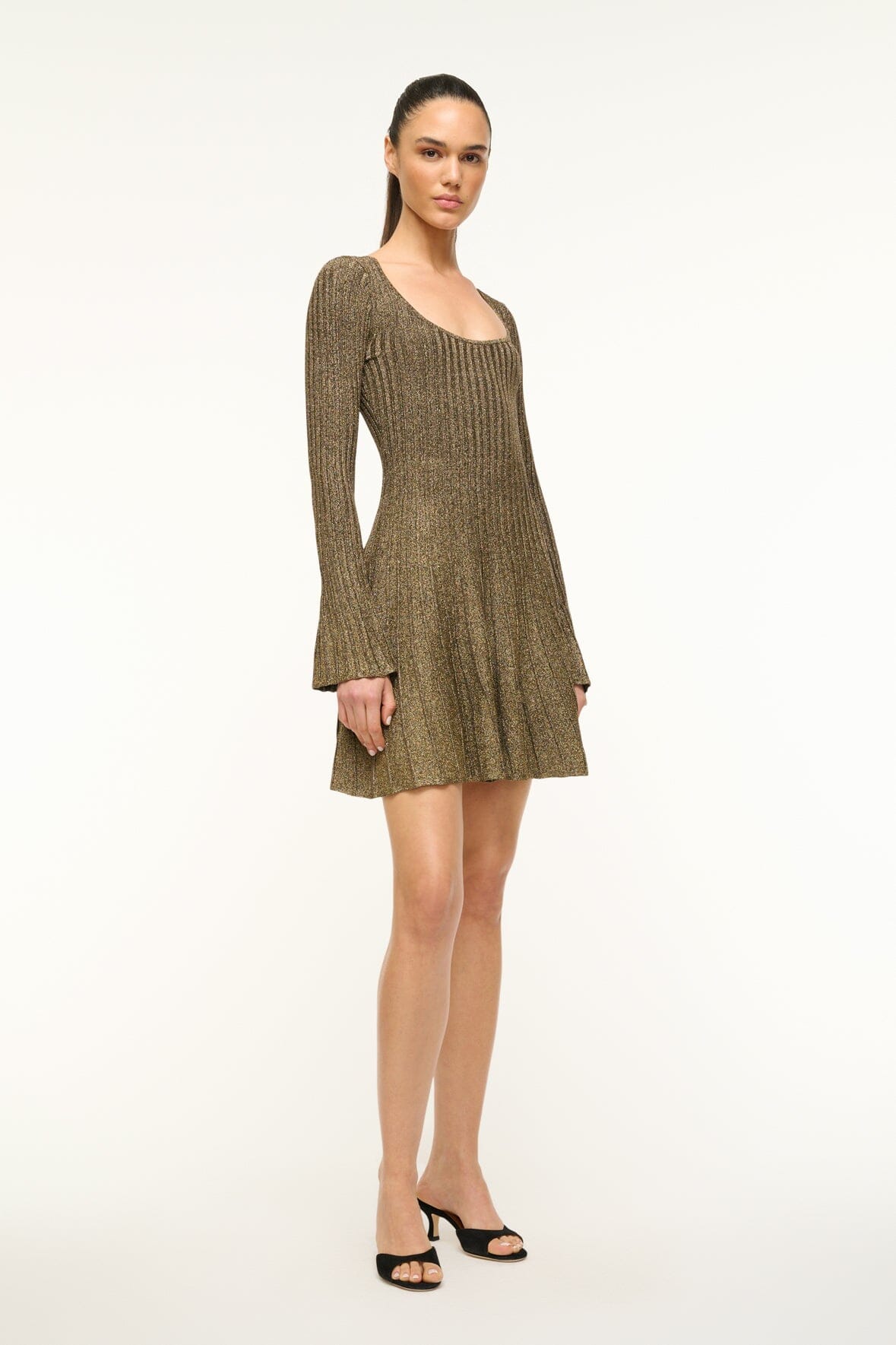 Image RAQUEL DRESS | METALLIC GOLD 3 of 5 and Clicking this image will trigger a zoom pop-up