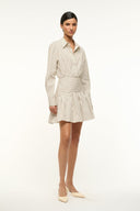 Image ROCCO MINI DRESS | IVORY DARK OAK MICRO STRIPE 2 of 5