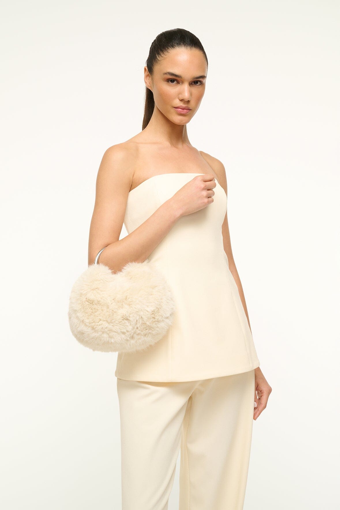 Image ROMEO FAUX FUR BAG | CREAM 4 of 7 and Clicking this image will trigger a zoom pop-up