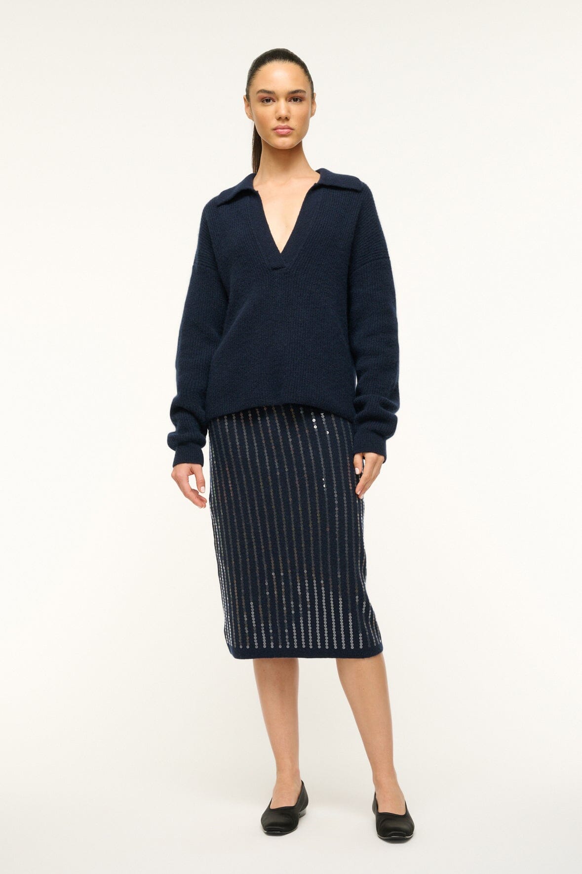 Image MIMI SKIRT | NAVY 1 of 6 and Clicking this image will trigger a zoom pop-up