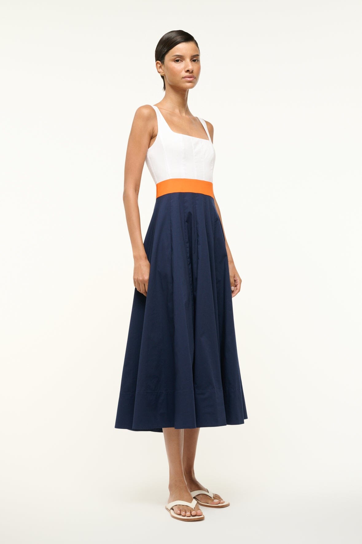 Image WELLS DRESS | WHITE APRICOT NAVY 3 of 4 and Clicking this image will trigger a zoom pop-up