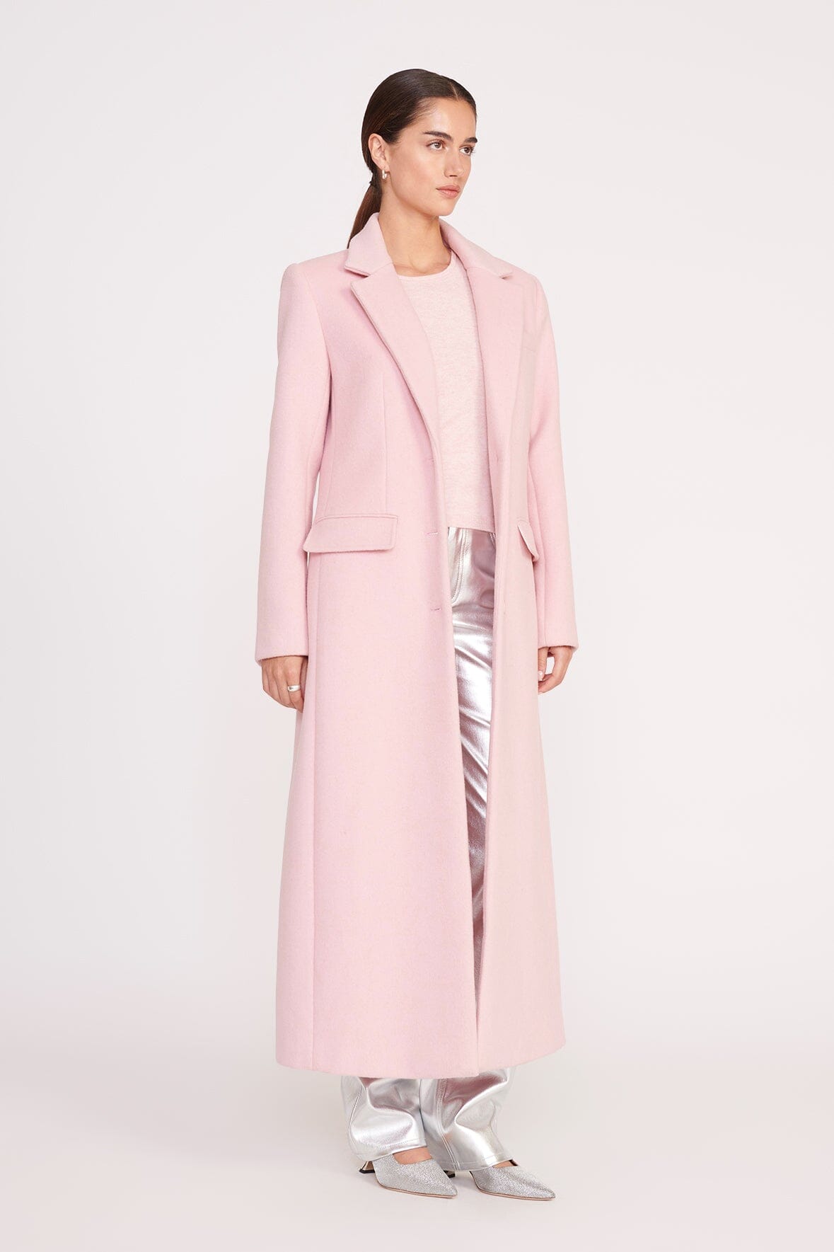 Pink longline hot sale coat