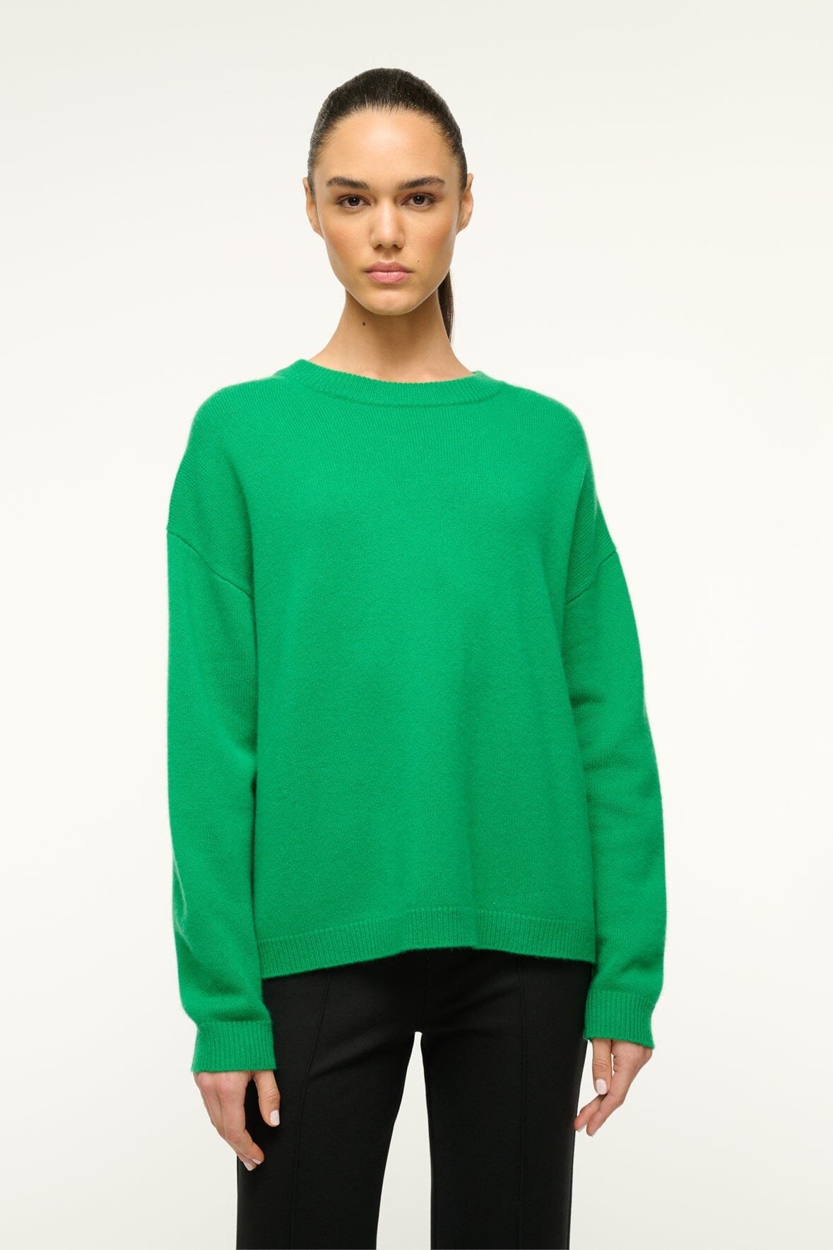 Image SERRANO CASHMERE RELAXED CREW | CLOVER 1 of 4 and Clicking this image will trigger a zoom pop-up