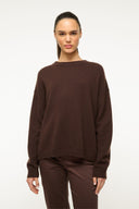 Image SERRANO CASHMERE RELAXED CREW | DARK CHOCOLATE 3 of 5