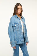 Image STAUD + WRANGLER THE BIGGEST JEAN JACKET | MID BLUE 3 of 6