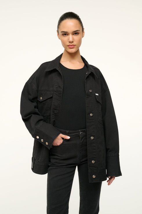 Go to STAUD + WRANGLER THE BIGGEST JEAN JACKET BLACK view 1