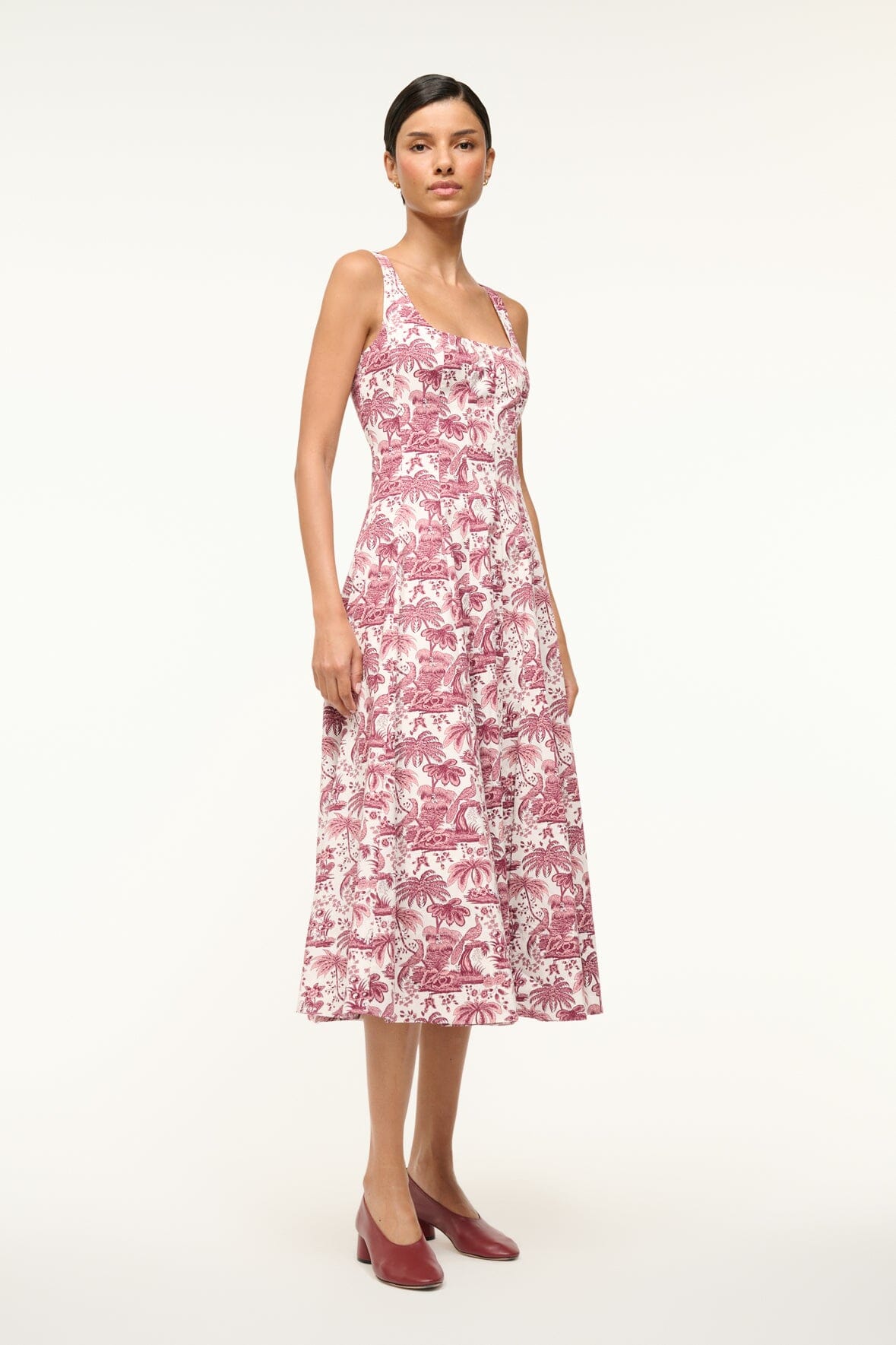 Image WELLS DRESS | BORDEAUX TOILE 2 of 4 and Clicking this image will trigger a zoom pop-up