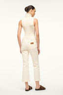 Image STAUD + WRANGLER THE CROPPED BOOT JEAN | CREAM 4 of 6