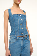 Image STAUD + WRANGLER TRUCKER TOP | INDIGO WASH 4 of 5