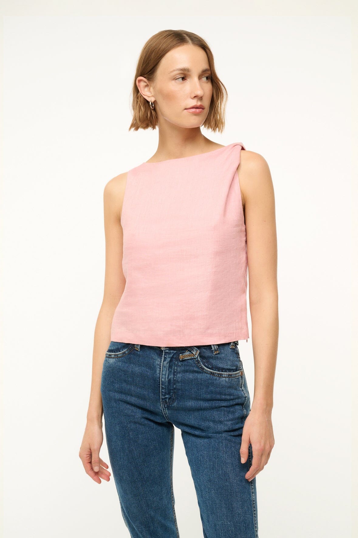 Image BOA LINEN TOP | FADED BLUSH 1 of 6 and Clicking this image will trigger a zoom pop-up