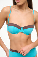 Image JO BALCONETTE BIKINI TOP | TEAL DARK CHOCOLATE 5 of 9