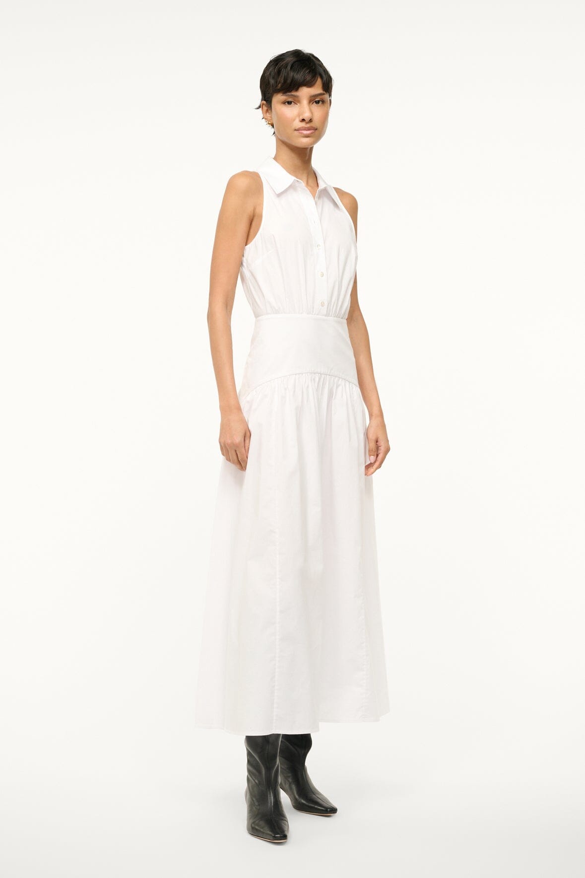 STAUD ROMY DRESS WHITE