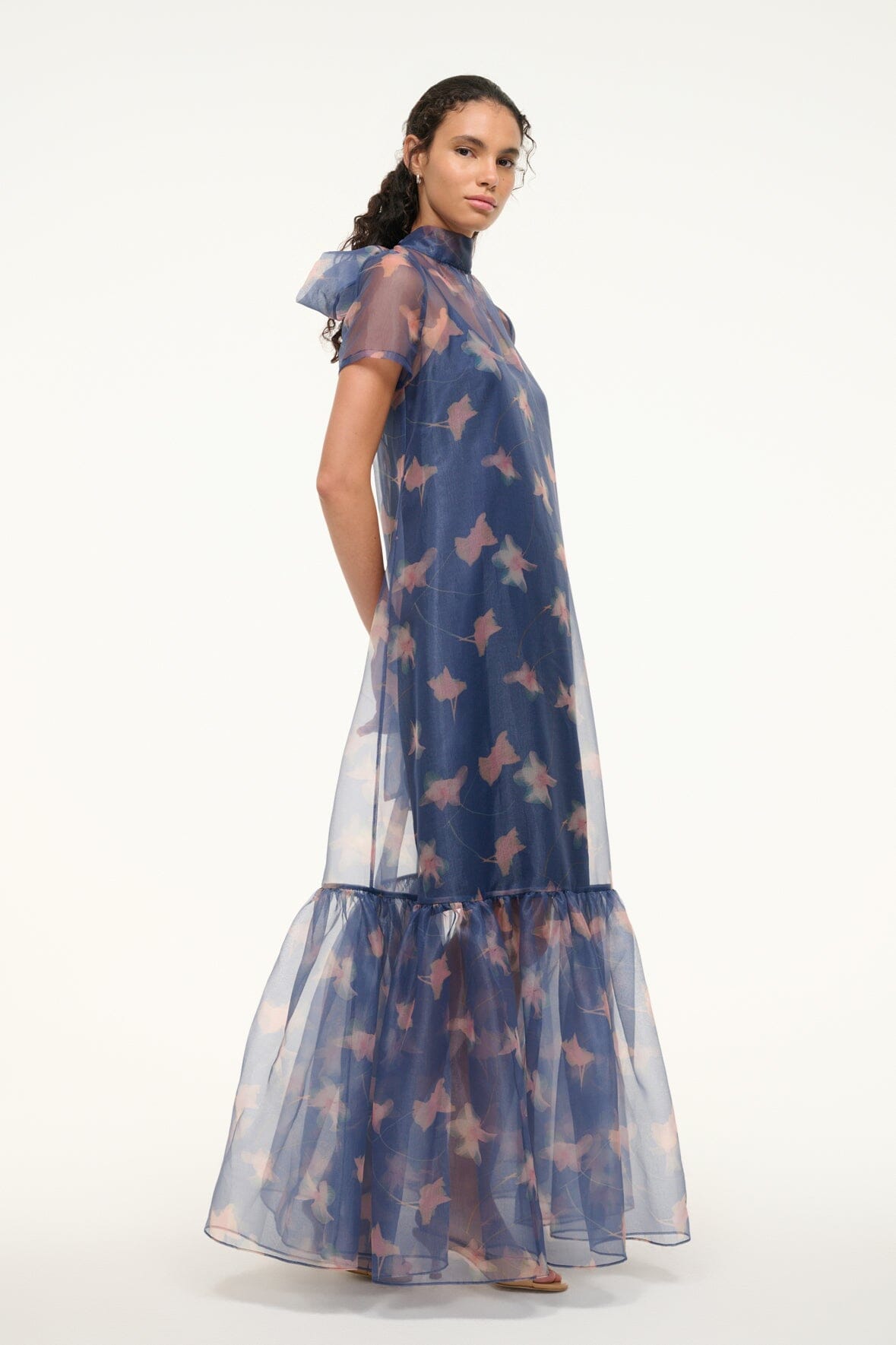 Image CALLUNA DRESS | BOTANICAL NAVY 2 of 6 and Clicking this image will trigger a zoom pop-up