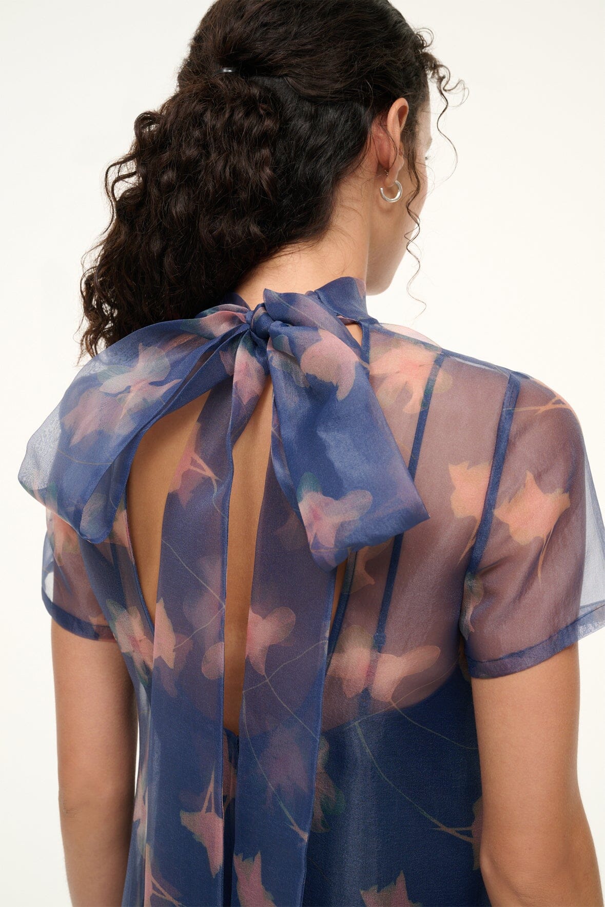 Image CALLUNA DRESS | BOTANICAL NAVY 5 of 6 and Clicking this image will trigger a zoom pop-up