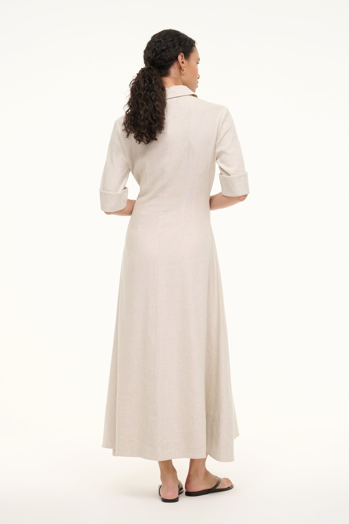 Image JOAN LINEN DRESS | NATURAL 4 of 7 and Clicking this image will trigger a zoom pop-up