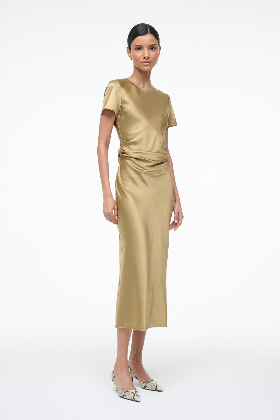 Image MARCEL SILK DRESS | ANTIQUE 3 of 6 and Clicking this image will trigger a zoom pop-up