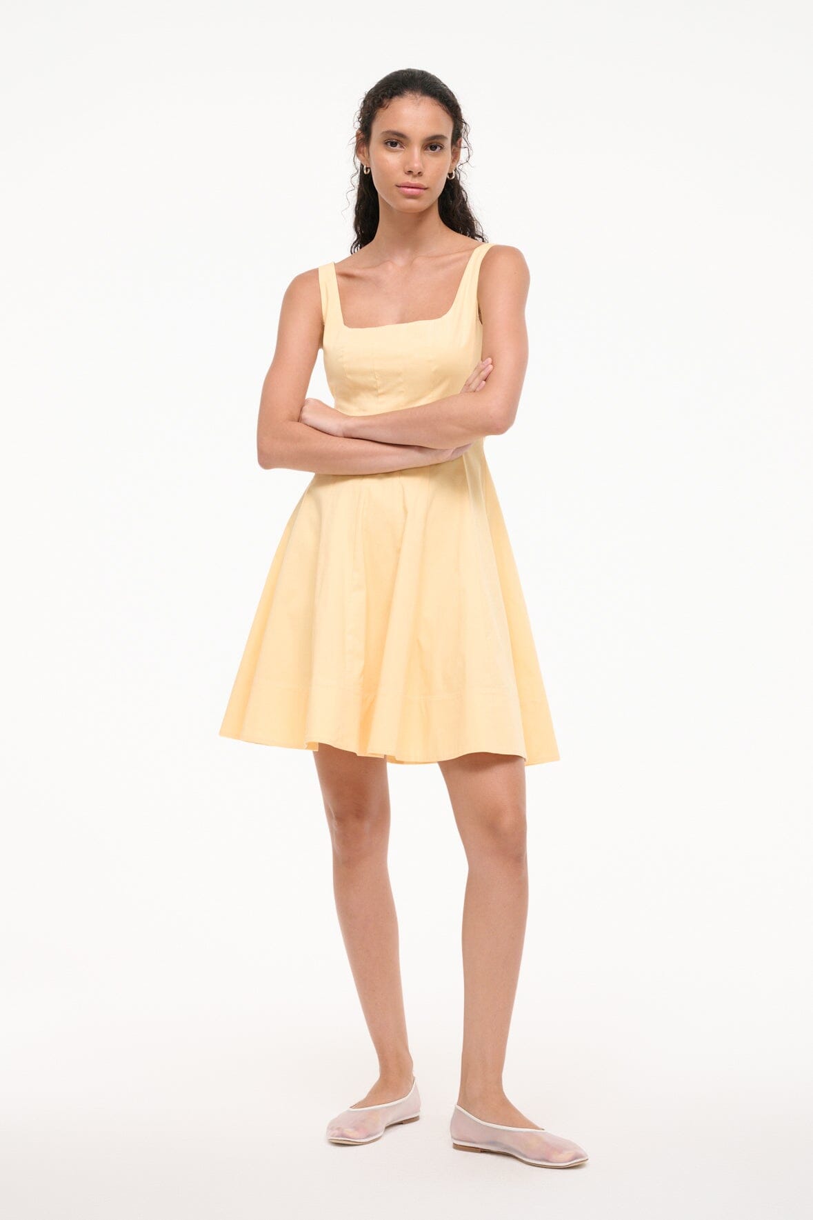 Image MINI WELLS DRESS | PALE HONEY 4 of 7 and Clicking this image will trigger a zoom pop-up
