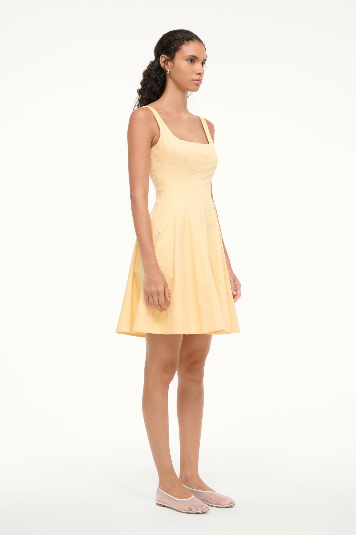 Image WELLS MINI DRESS | PALE HONEY 3 of 7 and Clicking this image will trigger a zoom pop-up