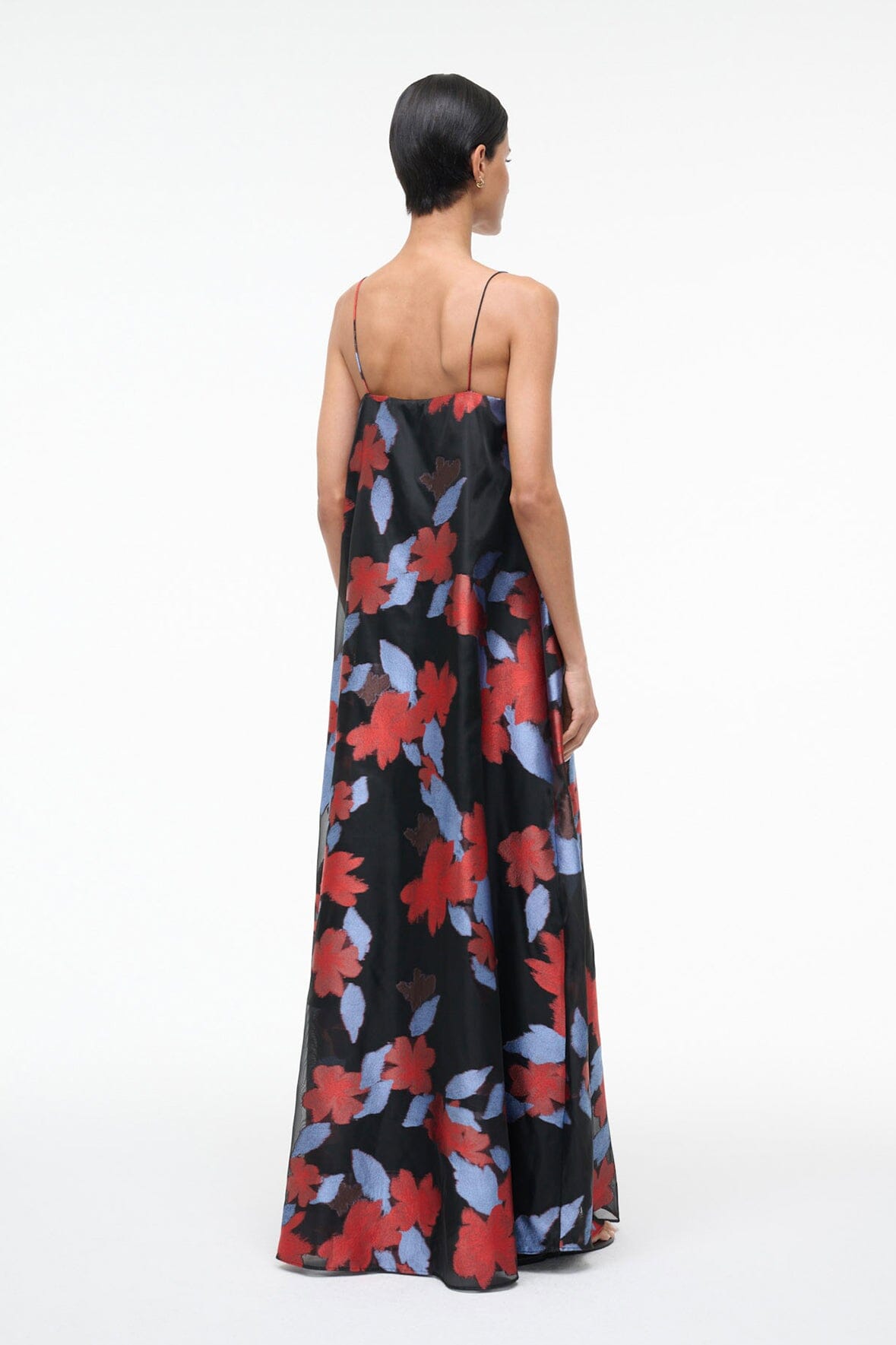 chinese dress ladies STAUD DELFINA DRESS NIGHT GARDEN