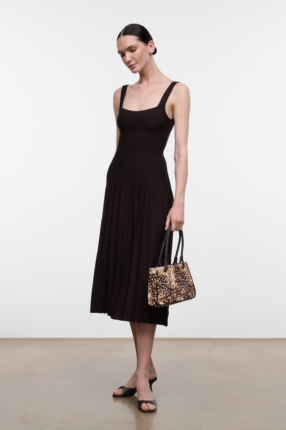 STAUD ELLISON DRESS EARTH