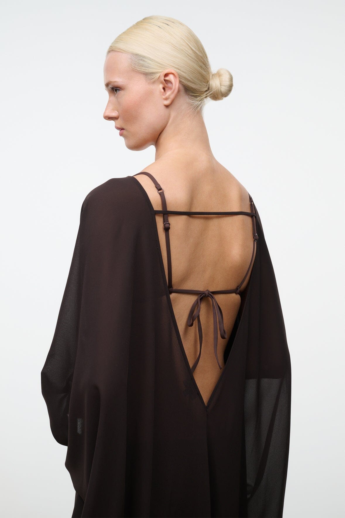 staud backless dress Staud - Juanita satin maxi dress