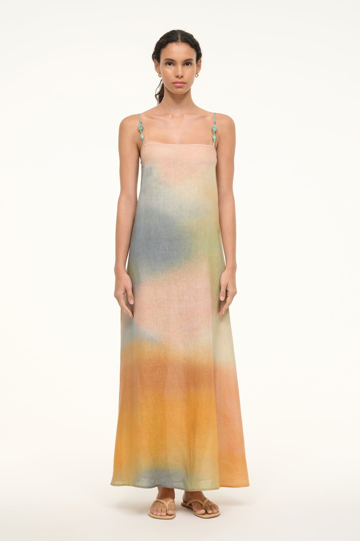 Image LAURA LINEN DRESS | PASTEL CLOUDS 5 of 6 and Clicking this image will trigger a zoom pop-up