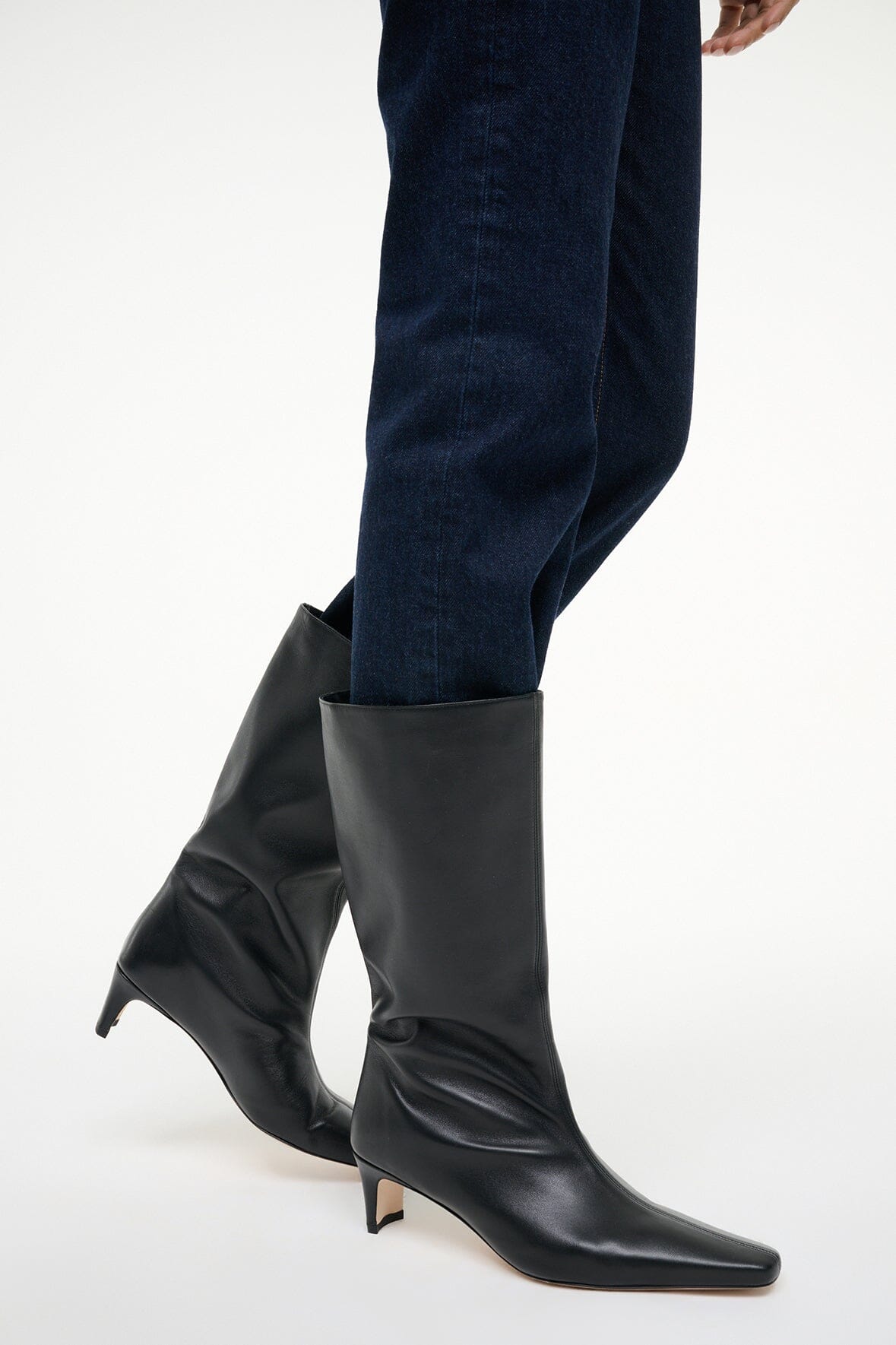 Staud Wally Leather Mid-Calf Women Boots - Black Staud Wally Leather Mid-Calf Women Boots - Black