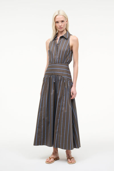 STAUD, Romy Dress in Huntington Stripe, Size 12