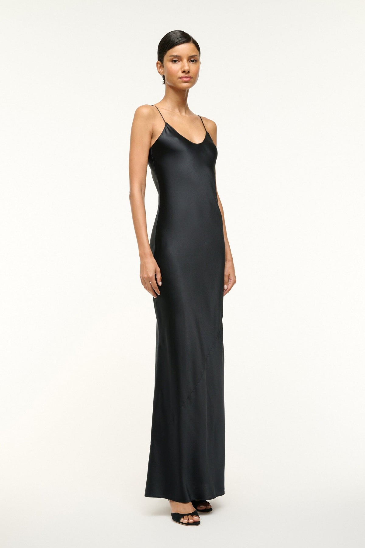 Image MILNER SILK SLIP DRESS | BLACK 3 of 5 and Clicking this image will trigger a zoom pop-up