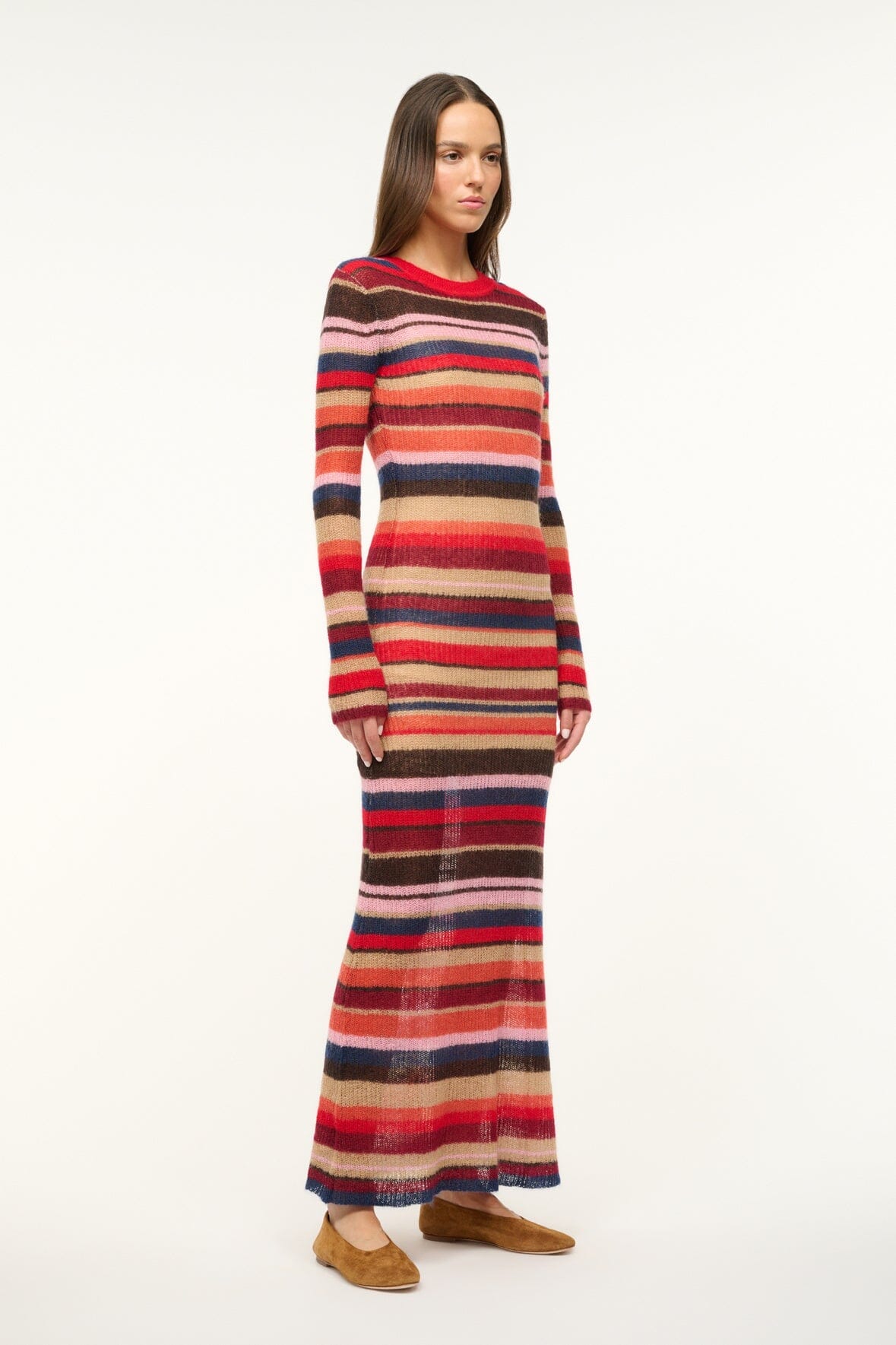 Image EIZA DRESS | AUTUMNAL FADED STRIPE 3 of 5 and Clicking this image will trigger a zoom pop-up